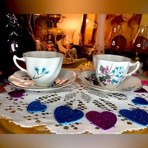 Floral Teacup and Saucer Set